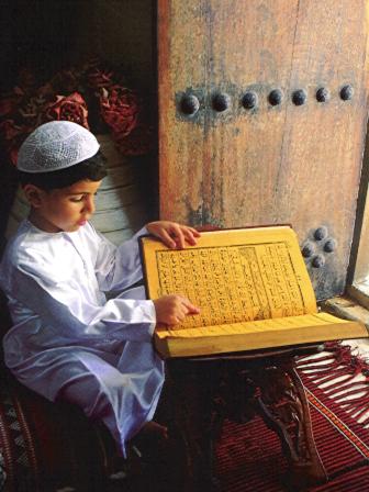 Reading Koran...